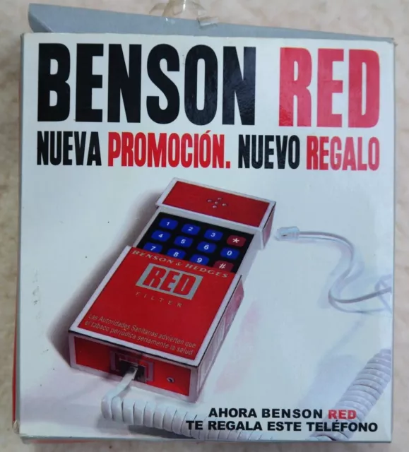 VINTAGE BENSON & HEDGES RED FILTER CIGARETTES PROMO LANDLINE HOME PHONE w BOX