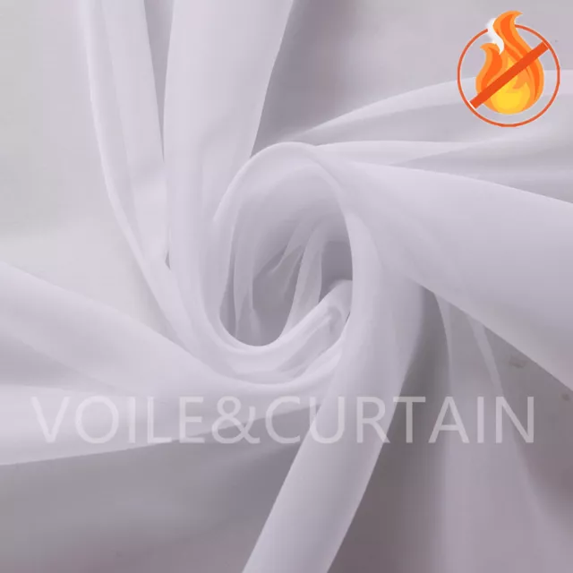 White fire retardant Voile Fabric 150,210 and 300cm wide Event Ceiling Drapes