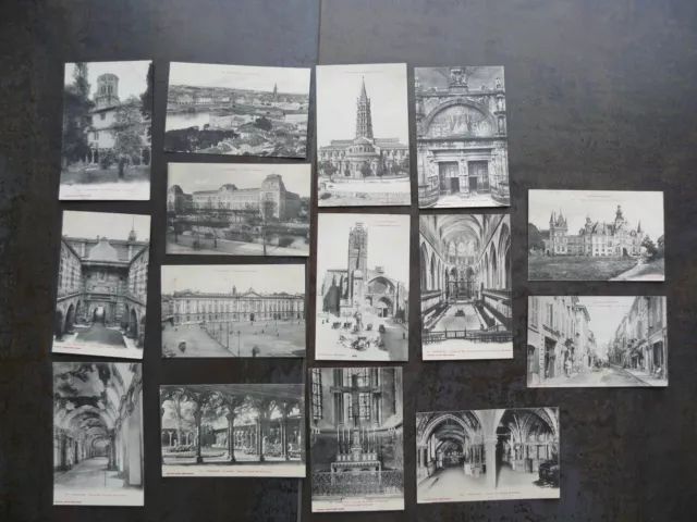 15 cartes postales anciennes neuves Toulouse et Montréjeau