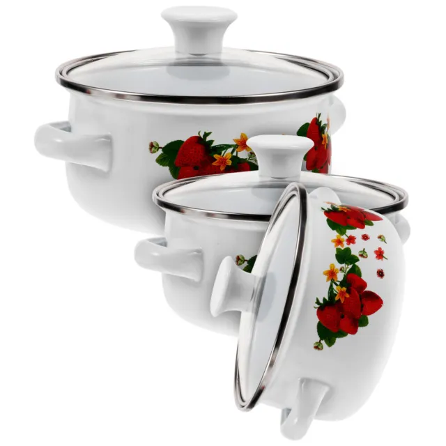 BESTonZON Vintage Enamel Tea Kettle Floral Enameled Tea Pot with Infuser  Hot Water Tea Kettle Water Boiling Pot with Handle for Kitchen Stovetop  2.2L