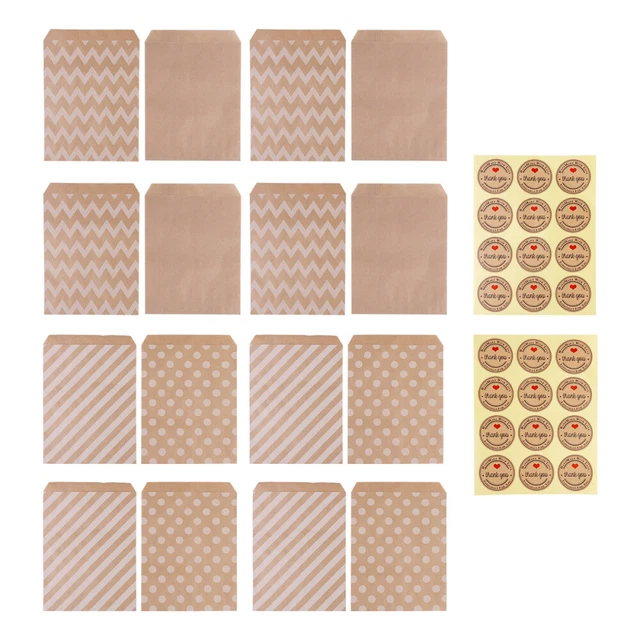 48 Pcs Paper Chocolate Pouch Kraft Paper Bag Bread Gift Bags Seal