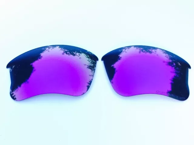 Engraved Polarized Purple Mirrored Replacement Lenses For Oakley Flak Jacket Xlj