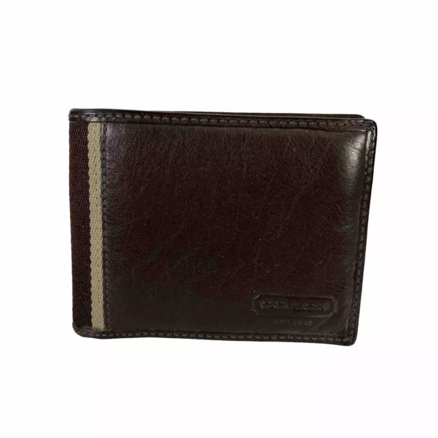 COACH MEN'S BROWN Leather Bifold Wallet $30.95 - PicClick