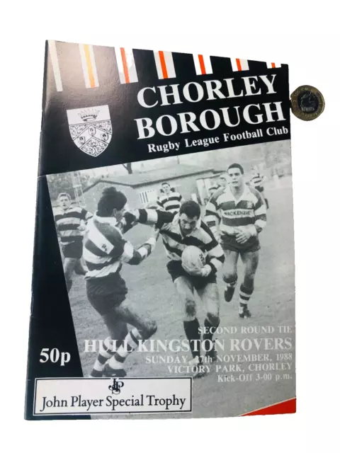 Rugby Programme Chorley Borough Vs Hull Kingston Rovers Nov 1988 Vintage ra