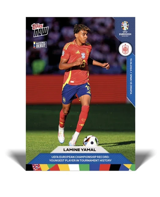 LAMINE YAMAL TOPPS NOW UEFA EURO 2024 #5 Youngest Player Spain PREVENTA