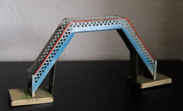 KIBRI GARE ÉCHELLE O MADE IN US ZONE TÔLE TRÈS BON ÉTAT 25x Ht 14cm ANNÉES 50