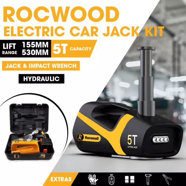 Trolley Jack 5 Ton Tonne Hydraulic Floor Car Electric RocwooD 12V Impact Wrench