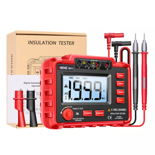 Mégohmmètre Numérique Laiton Testeur De Résistance D'isolement Multimètres