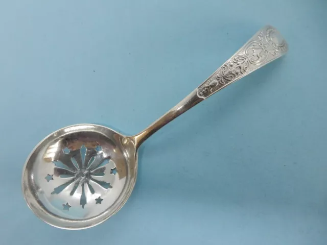 VICTORIAN Pretty Sterling SILVER Sugar SIFTING Spoon. WS Savage Sheffield 1899