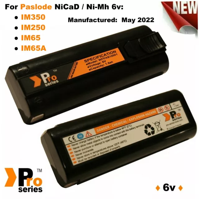 Batteries Paslode IM250, IM350, IM65, Nailer 6V Ni-MH Batteries 404717