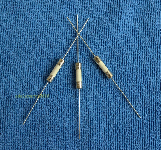 Fielect Lot de 6 fusibles axiaux en verre avec fil de plomb à soufflage rapide 5