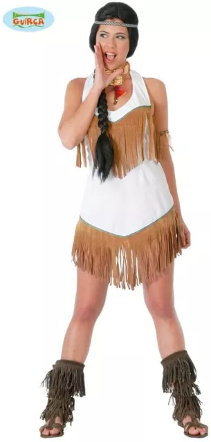 Guirca Costume Carnevale da Indiana D'America Vestito Donna Pocahontas Pelleross