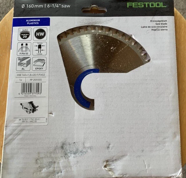 Festool 205555 Lama per motosega alluminio/plastica 160 mm 52 denti
