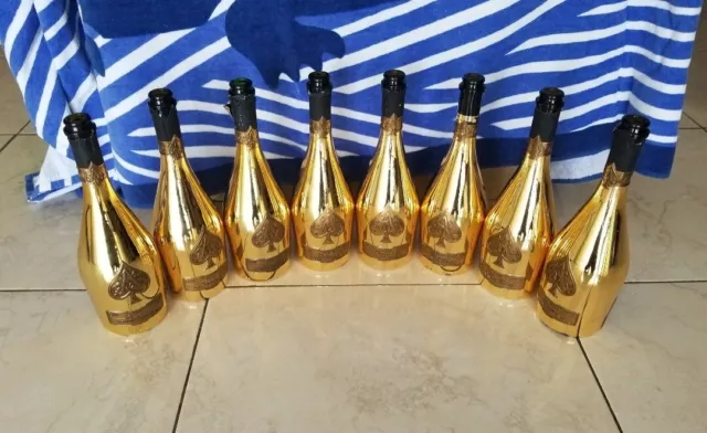 2  Ace Of Spades  brut (GOLD) EMPTY BOTTLE Armand De Brignac