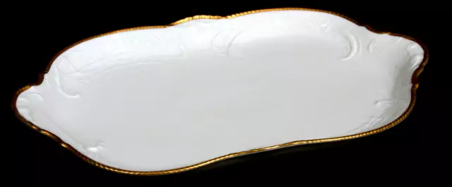 Selb Rosenthal Sanssouci Essgeschirr weiß Goldrand große Platte top rechteckig