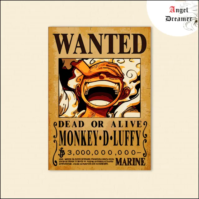 POSTER ONE PIECE Wanted Luffy Prime 3 milliard berry toile tableau Affiche  Déco EUR 12,50 - PicClick FR