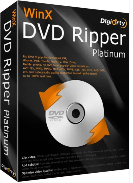 Digiarty WinX DVD Ripper Platinum Version 8.21 , 1 Jahr Version