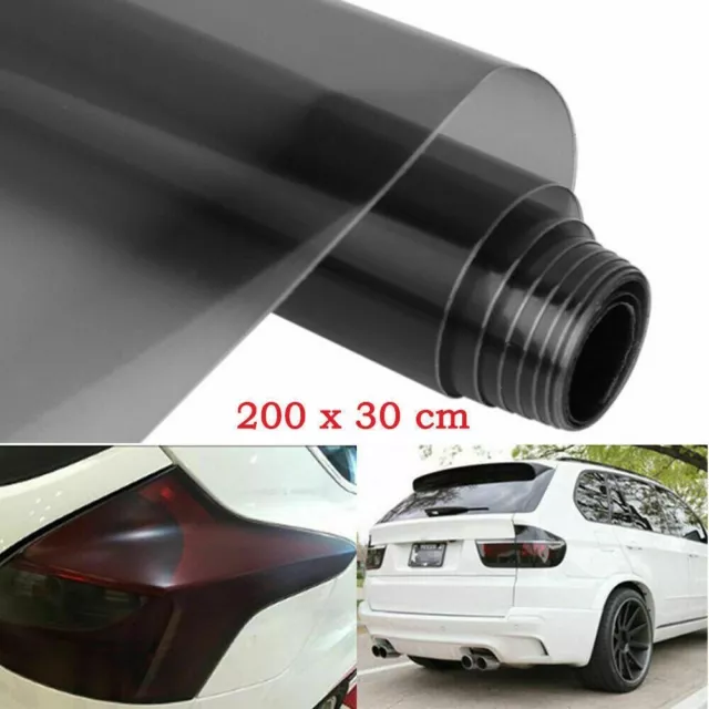 Upgrade Your Car with 30 x 200cm Light Smoke Black Tint Film for Headlights