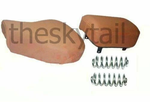 Selle Avant/arrière Pour Royal Enfield Electra - Cuir Noir - Neuf