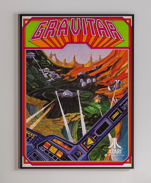 Gravitar Atari 1982 Arcade Video Game Retro Print Poster 18 x 24 inches