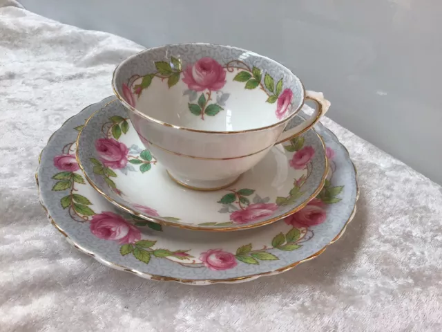 Vintage Tuscan Roses Bone China Trio England High Tea