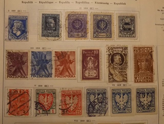 Polen  Sammlung auf Vordruckseiten ab ca 1918 2