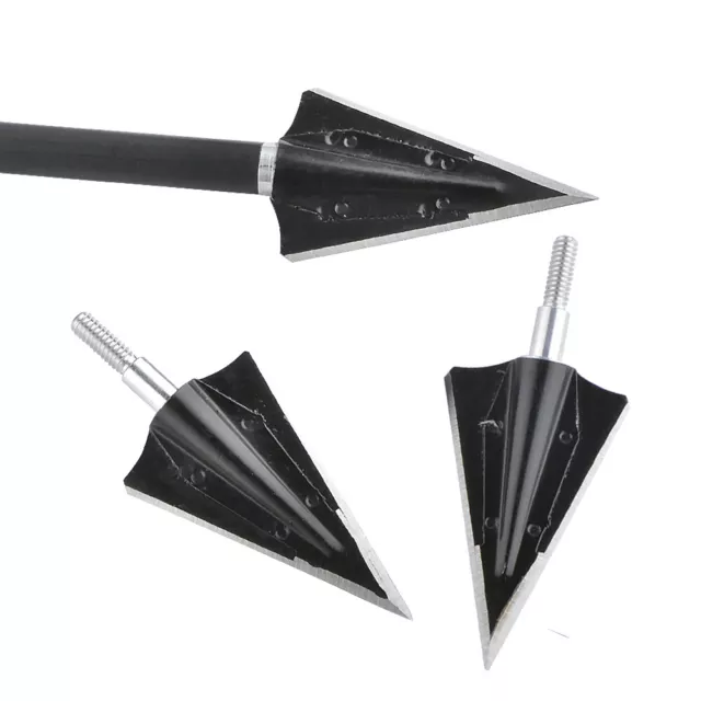 Archery Blade Arrowheads 125 Grain Broadheads Screw Arrows Tips Point Hunting