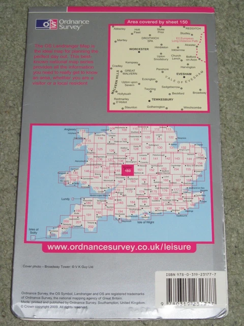 OS ORDNANCE SURVEY Landranger Map Sheet 150 Worcester & The Malverns ...