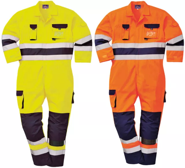 Portwest Texo TX55 Nantes Hi Vis Coverall Overall Knee Pad Pockets