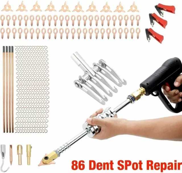 86X Stud Welder Dent Puller Car Body Panel Dent Spot Welding Repair Tool Set UK