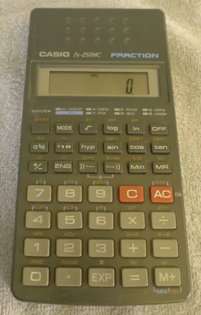 Casio fx-250HC Fraction Scientific 10 Digit Calculator - Vintage - TESTED