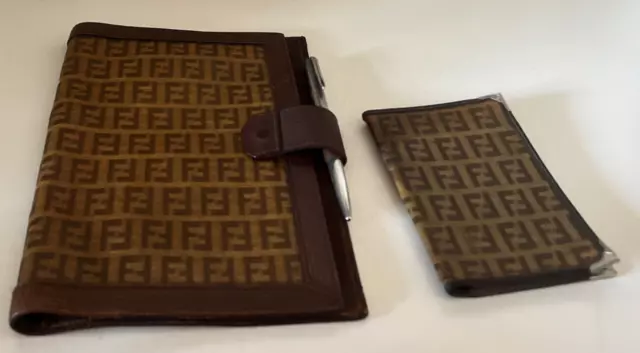 FENDI porta agenda rubrica e PORTA documenti Zucca tessuto plastificato vintage