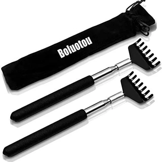 Kuvvfe 2 Pack Portable Extendable Back Scratcher, 2 Count (Pack of 1), Black