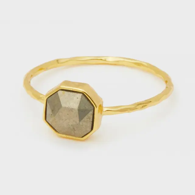 Gorjana Power Gemstone Labradorite Charm Gold Ring Size 7 189301729G