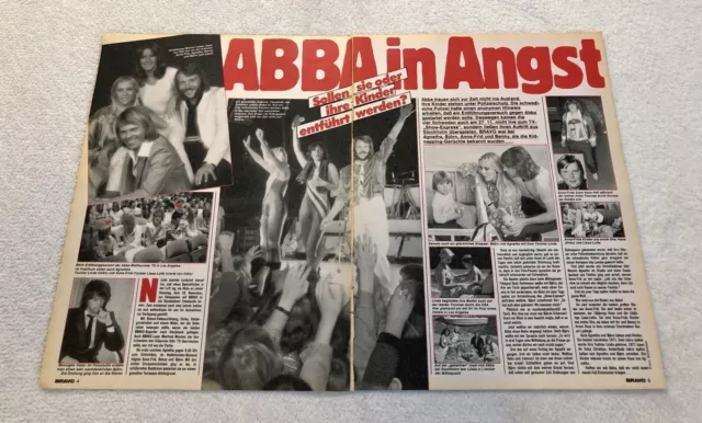 ABBA 1981 Agnetha Frida Clipping Poster German magazine Bravo Vintage Rare 1980s