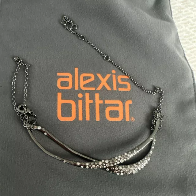 Alexis Bittar Miss Havisham Necklace Crystal Encrusted Intertwined Pendant New 2