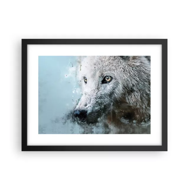 Cuadro Poster de Pared 40x30cm P�ster Marco Blanco El Lobo Imagen Wall Art