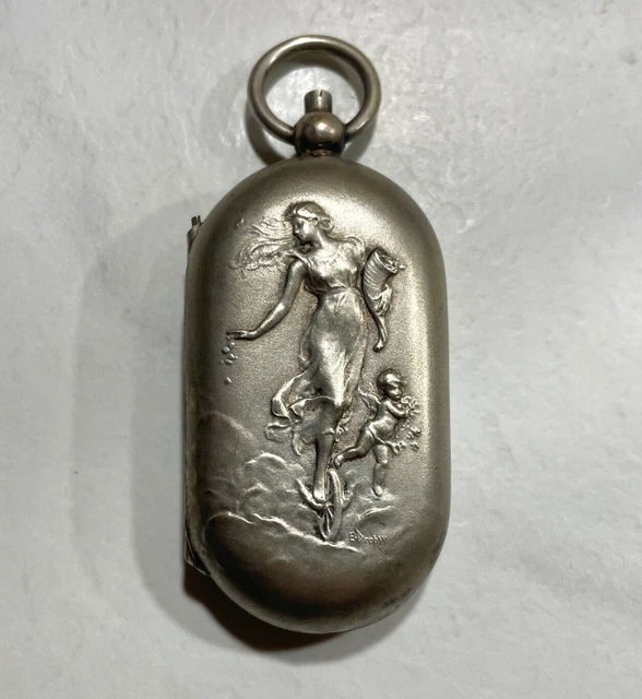 Porte-monnaie Ancien Occasion Porte-monnaie Bourse En Maille Argent - Style Art Nouveau - Occasion Très Bon État Monnaie Gros