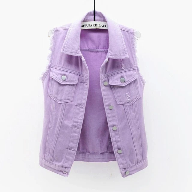 Women Denim Vest Coat Waistcoat Top Jeans Sleeveless Jacket Casual Fashion