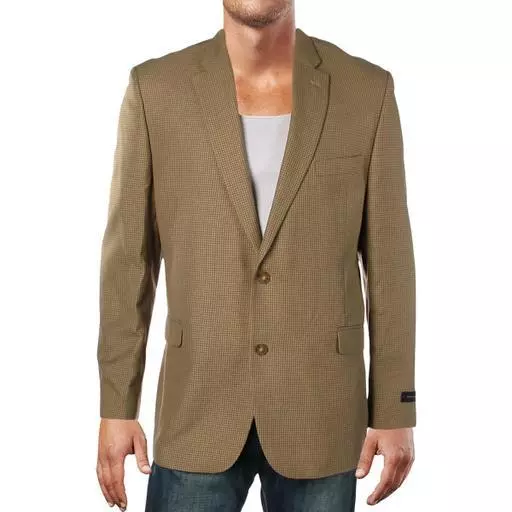 Tommy Hilfiger Mens Modern Fit Tan Check Blazer 40R