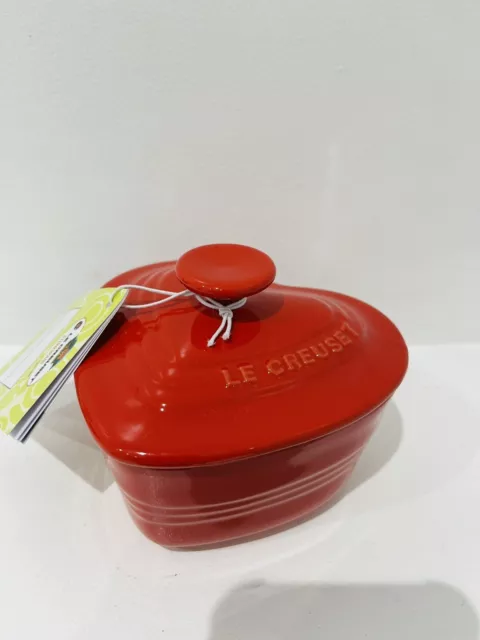 Le Creuset  Heart  Ramekin RED Lid Heart Shape Stoneware RED 0.3L