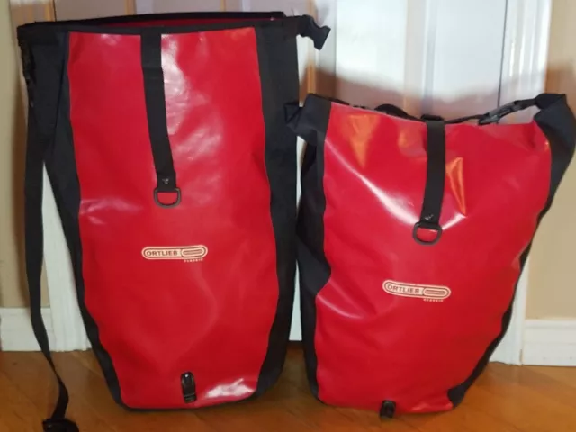 2 Ortlieb Waterproof Classic Roll Top Germany Bike Panniers LARGE 23" x 10" x7"