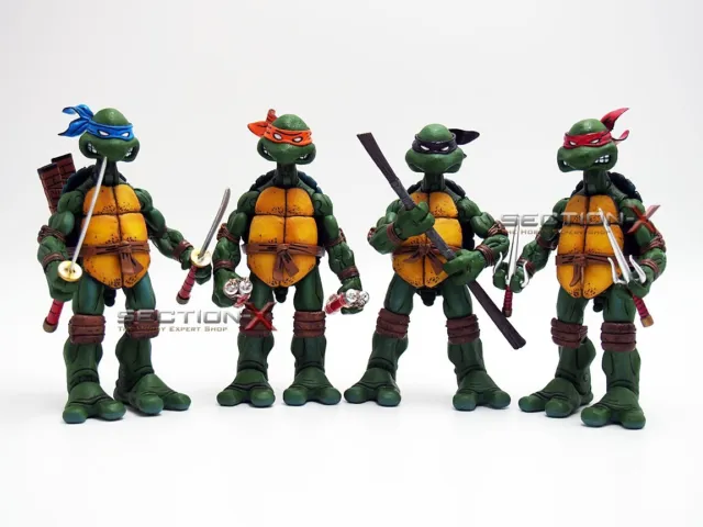 NECA Teenage Mutant Ninja Turtles Color Headband Action Figures Toy 4pcs