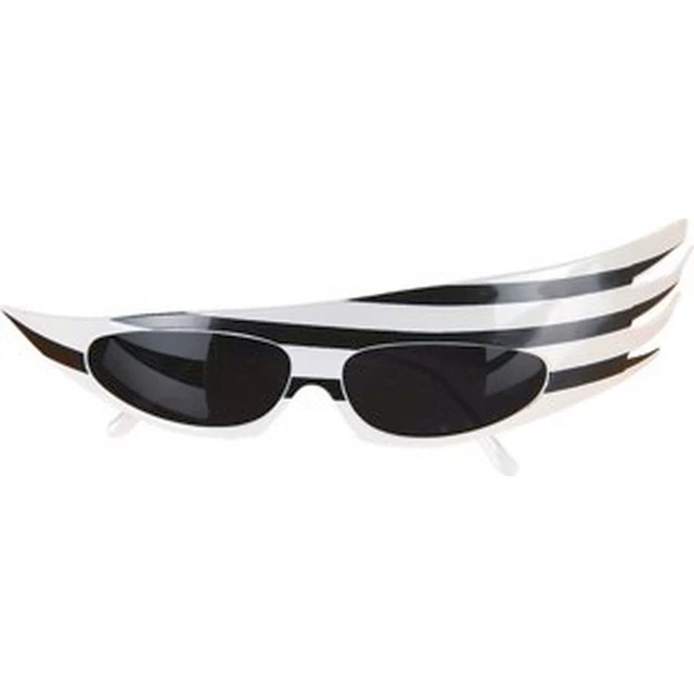 Popstar occhiali da festa bianco e nero occhiali rockstar occhiali da spettacolo anni 80 occhiali divertenti