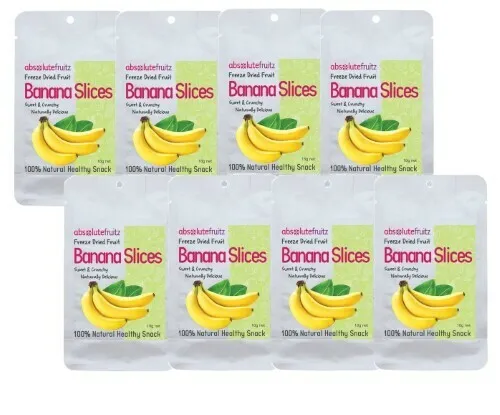 8 x AbsoluteFruitz Freeze Dried Banana Slices 18g - 144g TOTAL