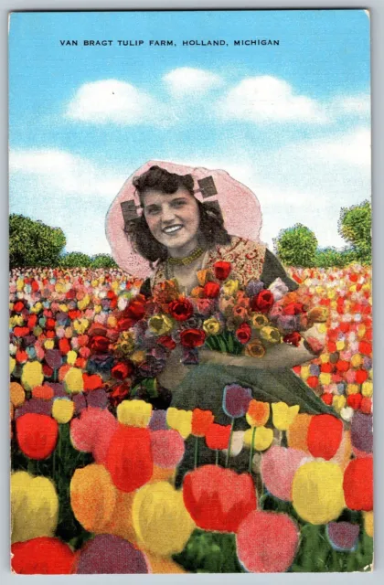 Holland, Michigan MI - Beauty Spot of Van Bragt Tulip Farm - Vintage Postcard