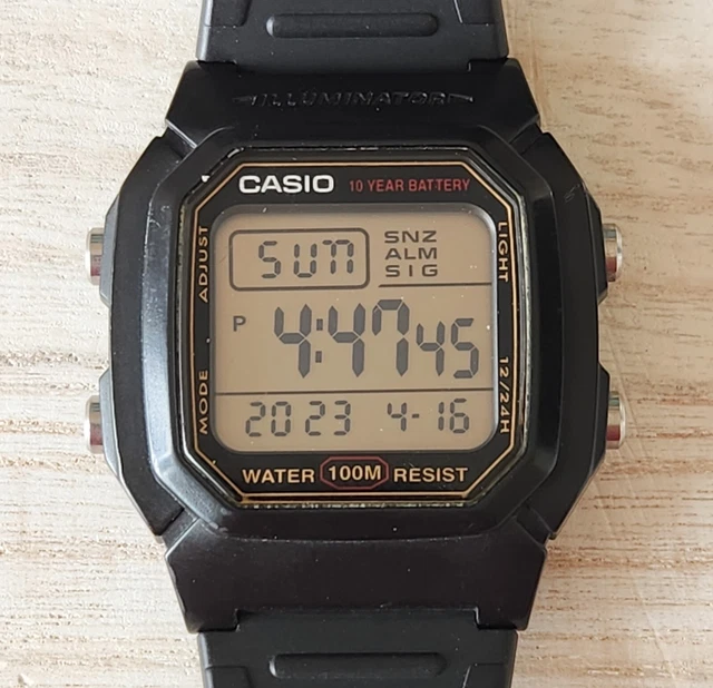 CLASSIC CASIO ILLUMINATOR W800H Model 3240 Men's Rubber Band Stopwatch