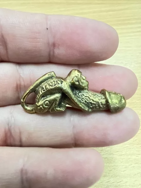 Monkey Artifact THAI AMULET PALADKIK Talisman BRASS Fetish LOVE Treasure Mascot