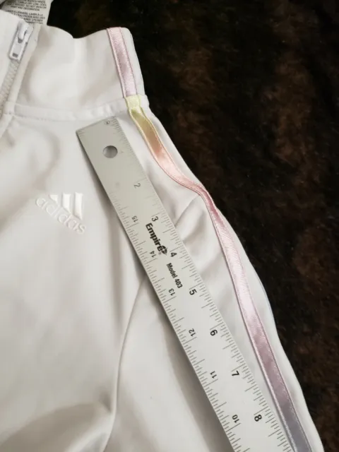 Giacca con cerniera intera Adidas bambina piccola 7/8 bianca viola manica lunga 5