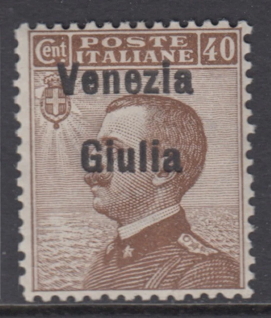 Italy - Venezia Giulia -  Sass. 25ea cv 300$ Overprint to up SUPER CENTERED  MH*